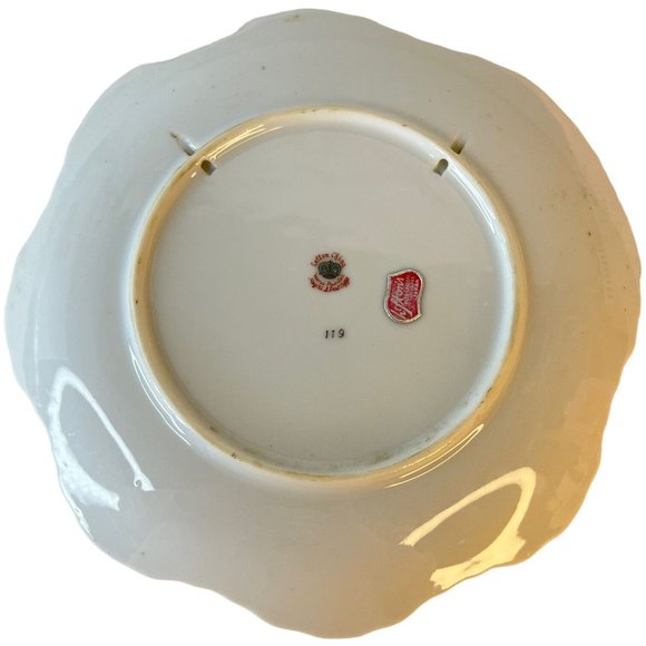 Lefton Cabbage Rose Pink And Green Plate Scallop Edge Hand Painted #119 Japan - Picture 3 of 4